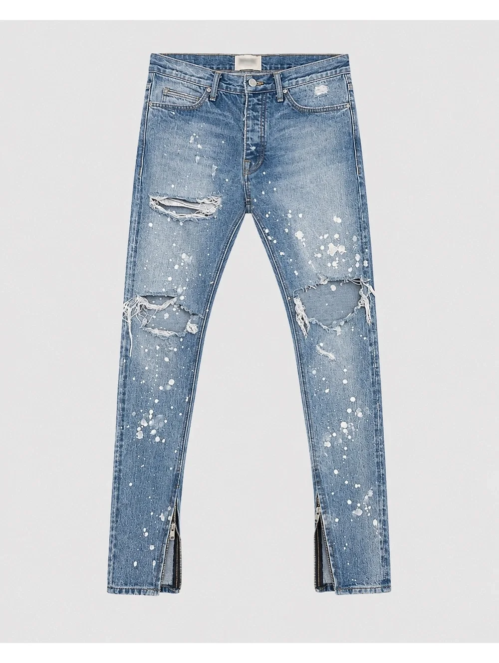 Fear of God Fourth Collection 2015-2016 Distressed Paint Splatter Zip Jeans 30